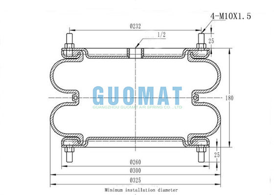 GUOMAT 12X2の空気ばねのフランジ アセンブリSP1541 Dunlop FD 412-22 DS Contitech産業エアー バッグ