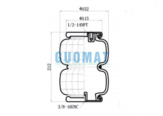2B2500 サスペンション空気バネ 212 ミリメートル高さ標準二重複雑なゴム