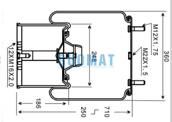 カスタマイズされたゴム製ふいごはトラック881MB Contitech BPW36のトレーラーの懸濁液のエアバッグのためのエアー バッグを