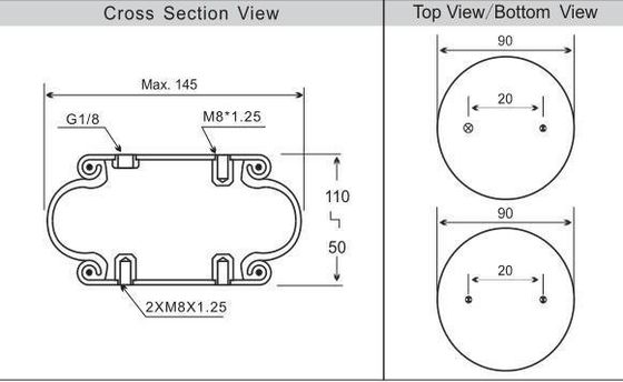 コンティテック FS 40-6 1/8 M8 フェニックス SP1B04 空気懸垂 シングルバローエアバッグ