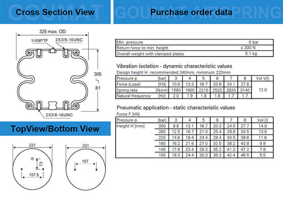 2B12-425 グッドイヤー エアスプリング 578923309 トライアングル 6316/4363 リーランド SC2075 エアバッグ