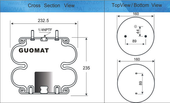 2B9-253 グッドイヤー エアスプリング 578923206 ファイアストーン W013586945 ライドウェル 1003586945C