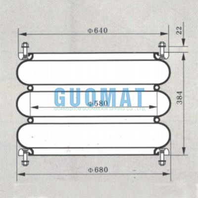 W01-358-7304 フレンズリング付きのアルミ板ファイアストーンエアスプリング隔離器