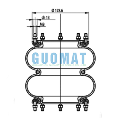 GUOMAT 2H235152 フレンズエアスプリング 代替品 T291/2 二重巻き工業用エアバッグ VOLVO 365461