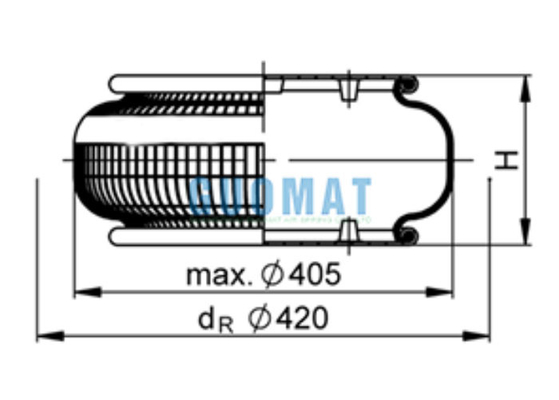 FS530-14 コンチテックエアアクチュエーター 1B53014 クリンプ式ベローズエアスプリング 洗濯機用