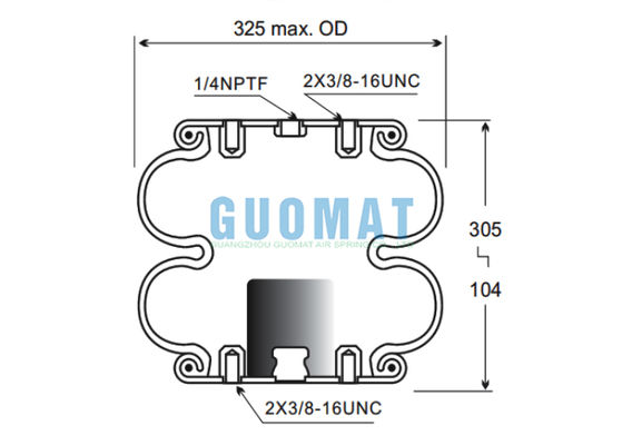 FD330-22 313 コンチテック ダブルコンボリュート工業用エアスプリング 2B12-309/2B12-316 グッドイヤー