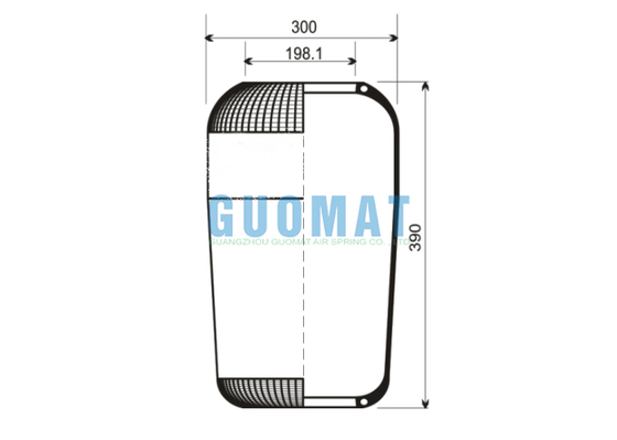 高さ390mm 762N コンチテックバスエアスプリング W01-095-0190 ファイアストンラバーエアベローズ