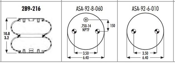 2B9-216 Enidine YI2B9-2の倍のうなり声の産業空気ばねディナAZ-8127-19
