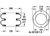 DUNLOP SP 1538の産業空気ばねW01-R58-4092のゴムは10 x 2つをどなる