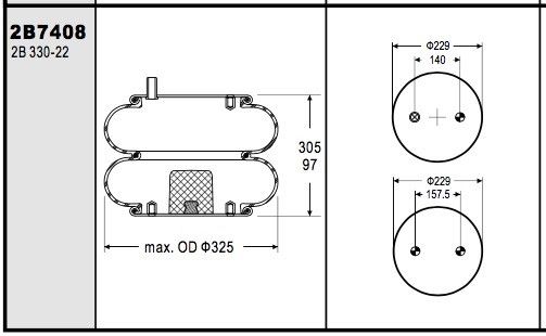耐火石材W01-358-7408の二重複雑な産業空気ばね持ち上がる袋Contitech FD330-22 366