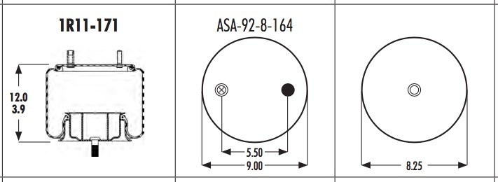 Goodyear 1R11-171のエアー バッグは8003003のためのNO.566-22-3-057をどなる