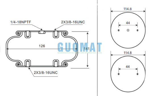 W01-358-7725 ファイアストン工業用シングルベローズエアスプリング 141mm 設計高さ 電子機器用