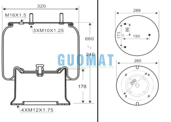 W01M586334/W01-M58-6334 トラックエアサスペンション 1R14-719 Goodyear トレーラーエアスプリング