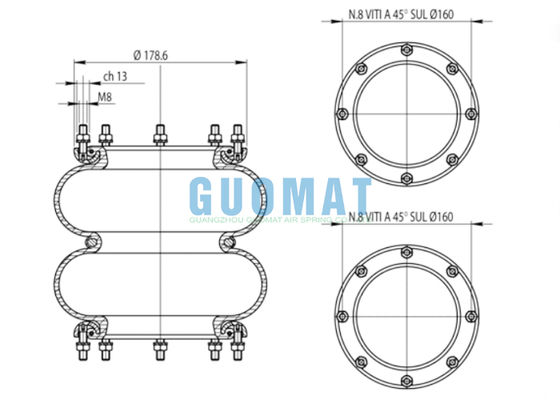 291.2.201 T291/2 空気懸垂気球 365461 巻き込み空気スプリング 81720882 LANCIA