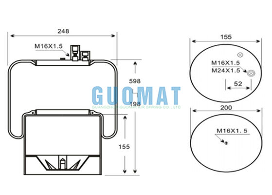 4390NP02 コンティヘ 重荷トラック 空気スプリング A9423200221 ベンツ 懸垂 空気ゴムバッグ