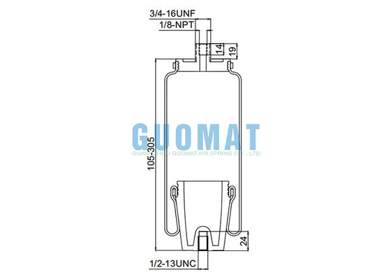 W02-358-7010 Firestone Cab Air Spring Style 7010 Rubber Air Shock Absorber 