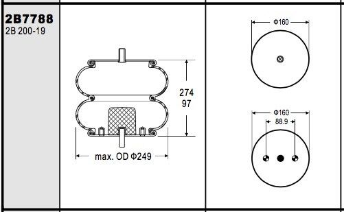 ContiTech FD 200-19の510産業空気ばねW013587788 2B9-245 0.2-0.8 M Pa