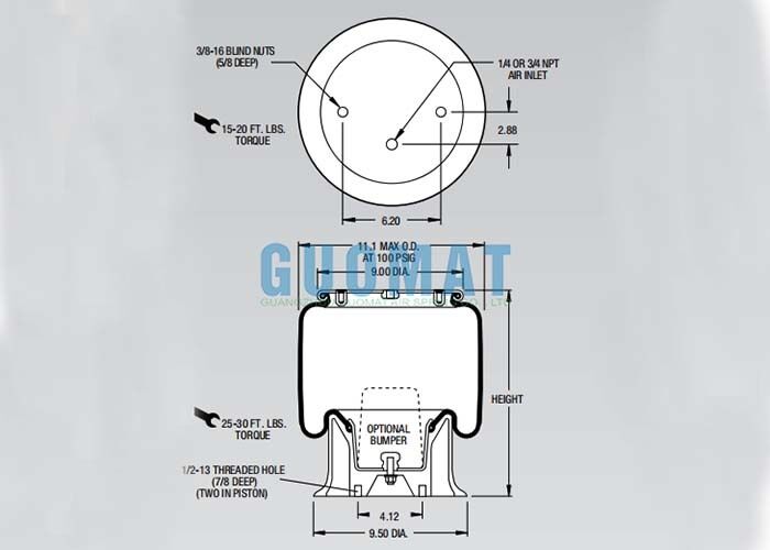 Truck Rolling Lobe Air Spring W01-358-9049 1T15LP-3 Firestone Auto Parts Replacement