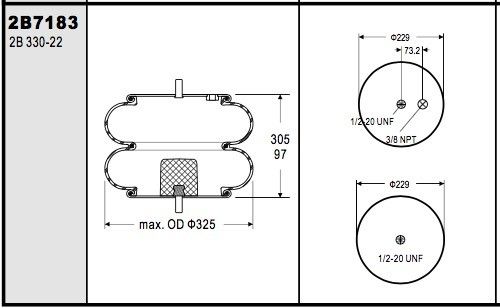 バンパーとのFruehauf数UCA0112のための2B12-412 W01-358-7183の耐火石材の空気ばね