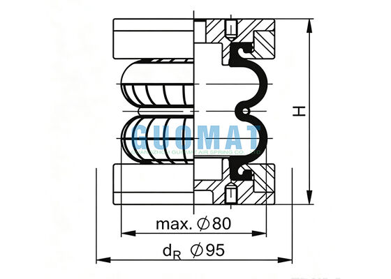 FD 22-4 DI CR コンチテック 工業用ゴムエアスプリング EB-80-45 フェスト ベローズシリンダー